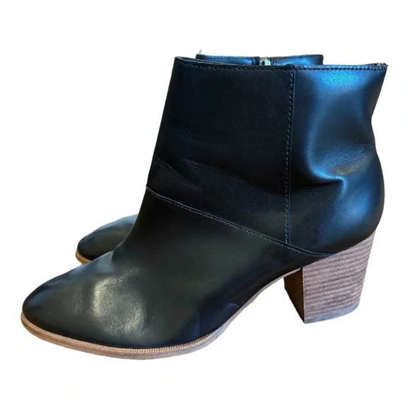 Madewell Rosie Ankle Boots Classic Black Leather Booties - Picture 2 of 12